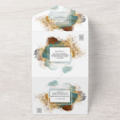 エレガントな結婚式の招待/出欠/詳細。 オールインワン招待状 (外側)