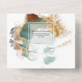 エレガントな結婚式の招待/出欠/詳細。 オールインワン招待状 (裏面)