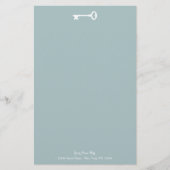 エレガントな結婚式の文房具紙とヴィンテージ鍵 便箋 (正面)