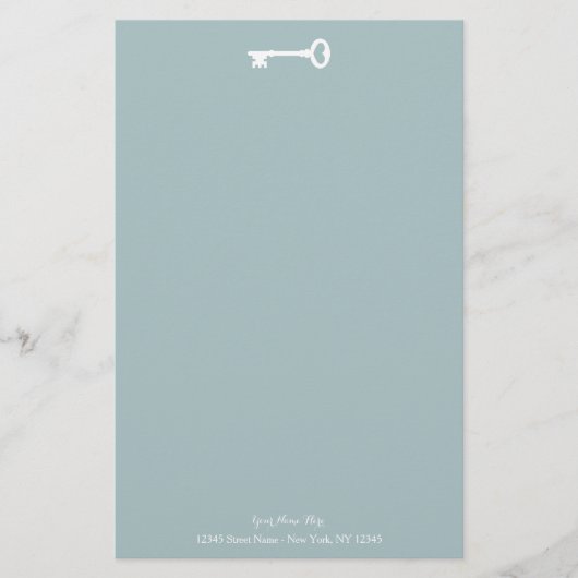 エレガントな結婚式の文房具紙とヴィンテージ鍵 便箋 (正面)