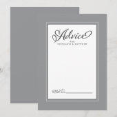 エレガントな結婚式の新しいウィッシュグレイ縁どー アドバイスカード (正面/裏面)