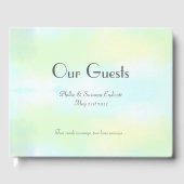 エレガントな結婚式の新婚イエローブルーウォーター色 ゲストブック (正面)