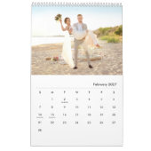 エレガントな結婚式の新婚フォトコラージュ 2026 カレンダー (2月 2027)