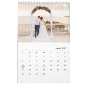 エレガントな結婚式の新婚フォトコラージュ 2026 カレンダー (3月 2027)