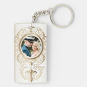 エレガントな結婚式の新婦と新郎への特別なギフト キーホルダー (裏面)