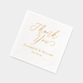 エレガントな結婚式の新郎新婦の日付ありがとうありがとう#1 箔ナプキン (左)