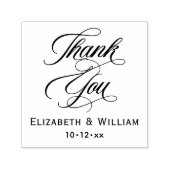 エレガントな結婚式の新郎新婦の日付ありがとうありがとう#2 セルフインキングスタンプ (デザイン)