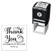 エレガントな結婚式の新郎新婦の日付ありがとうありがとう#3 セルフインキングスタンプ (インサイチュ)