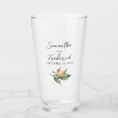 エレガントな結婚式の新郎新婦パーソナライズされた タンブラーグラス (正面)