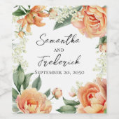 エレガントな結婚式の新郎新婦 ワインラベル (シングルラベル)