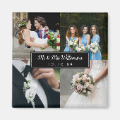 エレガントな結婚式の日のフォトコラージュ マグネット (正面)