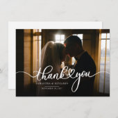 エレガントな結婚式の日の写真スクリプトありがとう ノートカード (正面/裏面)