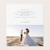 エレガントな結婚式の日の2枚の写真の御礼カード (内部フラット)