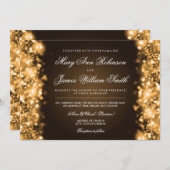 エレガントな結婚式の日付のライトを保存金ゴールド セーブザデート (正面/裏面)