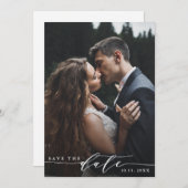 エレガントな結婚式の日付の写真カードを保存 セーブザデート (正面/裏面)