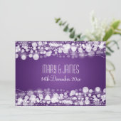 エレガントな結婚式の日付の紫を点々のある保存 セーブザデート (スタンド正面)