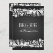 エレガントな結婚式の日付の黒を点々のある保存 セーブザデート (正面/裏面)