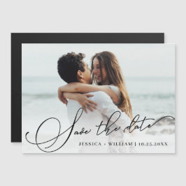 エレガントな結婚式の日付を保存する磁気フォトカード