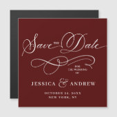 エレガントな結婚式の日付を保存シンプルする磁気カード (正面/裏面)