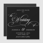 エレガントな結婚式の日付を保存シンプルする磁気カード (正面/裏面)