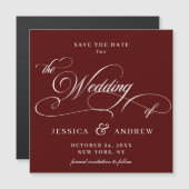 エレガントな結婚式の日付を保存シンプルする磁気カード (正面/裏面)