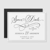 エレガントな結婚式の日付を保存シンプルする磁気カード (正面/裏面)