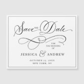 エレガントな結婚式の日付を保存シンプルする磁気カード (正面)