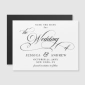 エレガントな結婚式の日付を保存シンプルする磁気カード (正面/裏面)