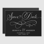 エレガントな結婚式の日付を保存シンプルする磁気カード (正面/裏面)