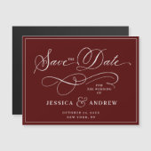 エレガントな結婚式の日付を保存シンプルする磁気カード (正面/裏面)