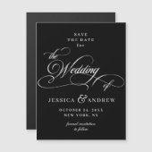 エレガントな結婚式の日付を保存シンプルする磁気カード (正面/裏面)