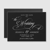 エレガントな結婚式の日付を保存シンプルする磁気カード (正面/裏面)