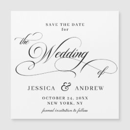 エレガントな結婚式の日付を保存シンプルする磁気カード