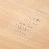 エレガントな結婚式の日付を保存 アクリル招待状 (レイダウン)