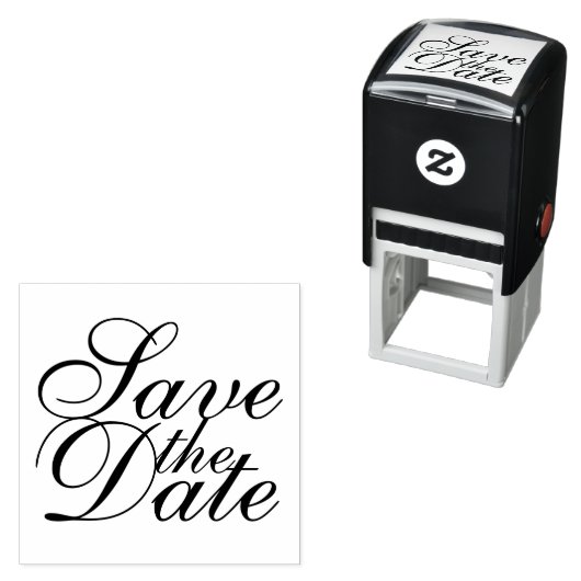 エレガントな結婚式の日付を保存 セルフインキングスタンプ (インサイチュ)