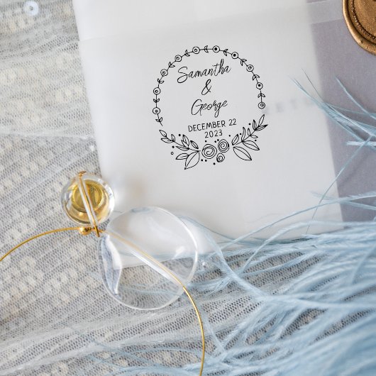 エレガントな結婚式の日付を保存 ラバースタンプ