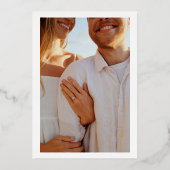 エレガントな結婚式の日付を保存 箔招待状 (裏面)