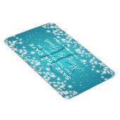 エレガントな結婚式の日付を除く冬の輝く青 マグネット (右側)