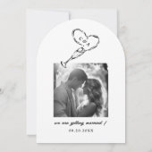 エレガントな結婚式の日付マルティニタワーアーチを保存 招待状 (裏面)