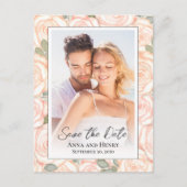 エレガントな結婚式の日付写真を保存 ポストカード (正面)