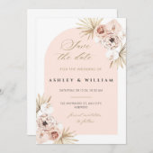 エレガントな結婚式の日付招待テンプレートを保存 招待状 (正面/裏面)