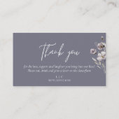 エレガントな結婚式の暗い灰色の感謝してい水色あなた プレイスカード (裏面)