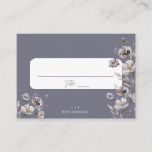 エレガントな結婚式の暗い灰色の感謝してい水色あなた プレイスカード (正面)
