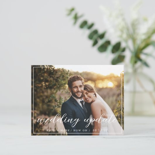 エレガントな結婚式の更新のお知らせ写真 ポストカード (スタンド正面)