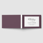 エレガントな結婚式の書道ゲストブックパープルワイン ゲストブック (全面)