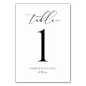 エレガントな結婚式の書道スクリプトテーブル番号 テーブルナンバー (正面)