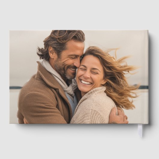 エレガントな結婚式の書道写真シック実在な金ゴールド ゲストブック (裏面)