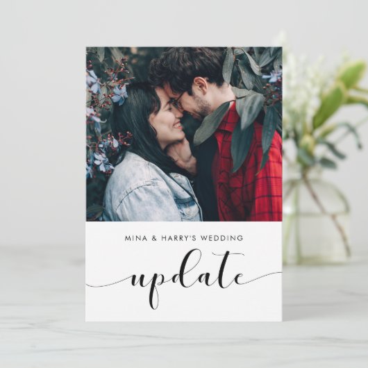 エレガントな結婚式の最新情報写真発表 案内状 (スタンド正面)