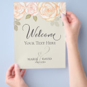 エレガントな結婚式の歓迎あなたの独自のセージの緑を作成 チラシ (手)