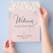 エレガントな結婚式の歓迎あなたの独自の赤面ピンクを作成 チラシ (手)